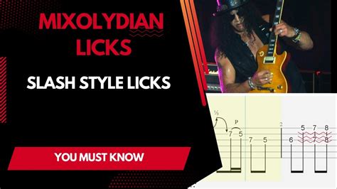 How To Play Mixolydian Slash Style Guitar Licks Lead Guitar Lesson