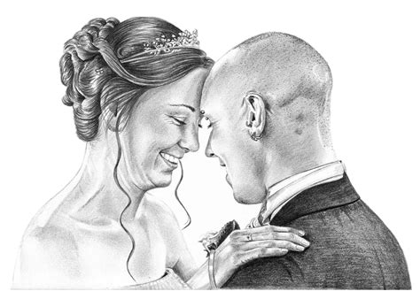 Pencil Portrait Of First Wedding Dance Pencil Sketch Portraits