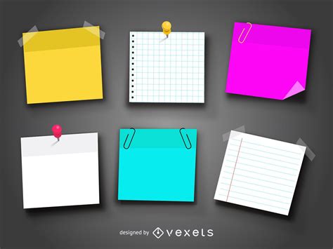 Conjunto De Post It Y Notas Realistas Descargar Vector