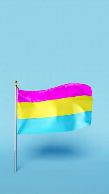 A Bandeira Do Orgulho Pansexual Em Um Poste Acenando Em Um Vídeo De