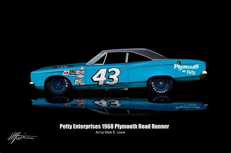 Petty Enterprises 1968 Plymouth Road Runner Original Art By Mark E