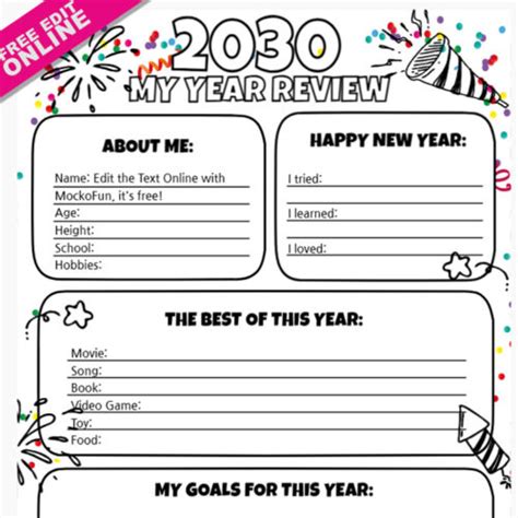 New Year Resolution Template Mockofun