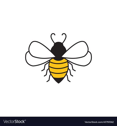 Bee Line Art Icon Design Template Royalty Free Vector Image