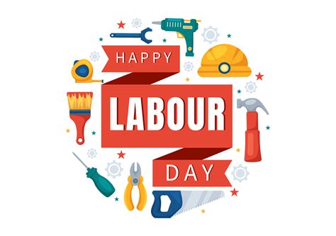 Happy Labor Day On 1 May Illustration With Different Professions And