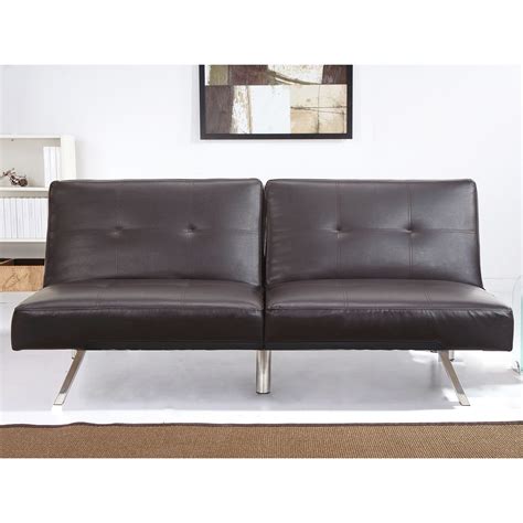 Enjoy this espresso brown convertible sofa for years to come. The piece ...