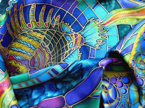 Батик платок " Рыба" в интернет-магазине Ярмарка Мастеров по цене 5700 ...