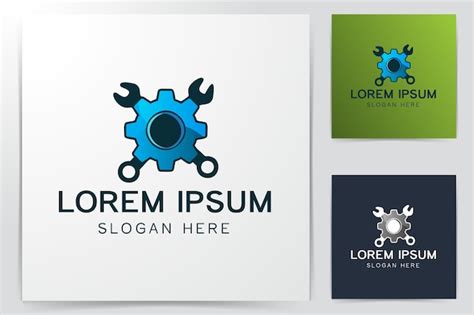 Logotipo da ferramenta de engrenagem e reparo inspiração de projetos