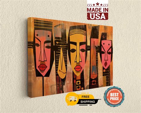 African Masks Wall Art Classic Africa Art Canvas Print Fine - Etsy