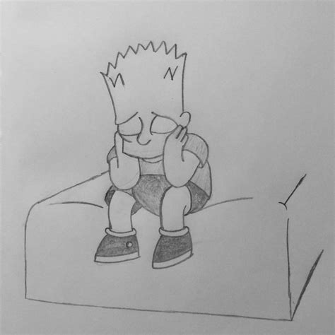 Sad Bart Simpson Hood Drawings