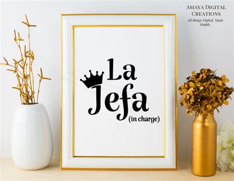 La Jefa A Cargo Svg Latin Svg Instant Download Cricut Cut Etsy España