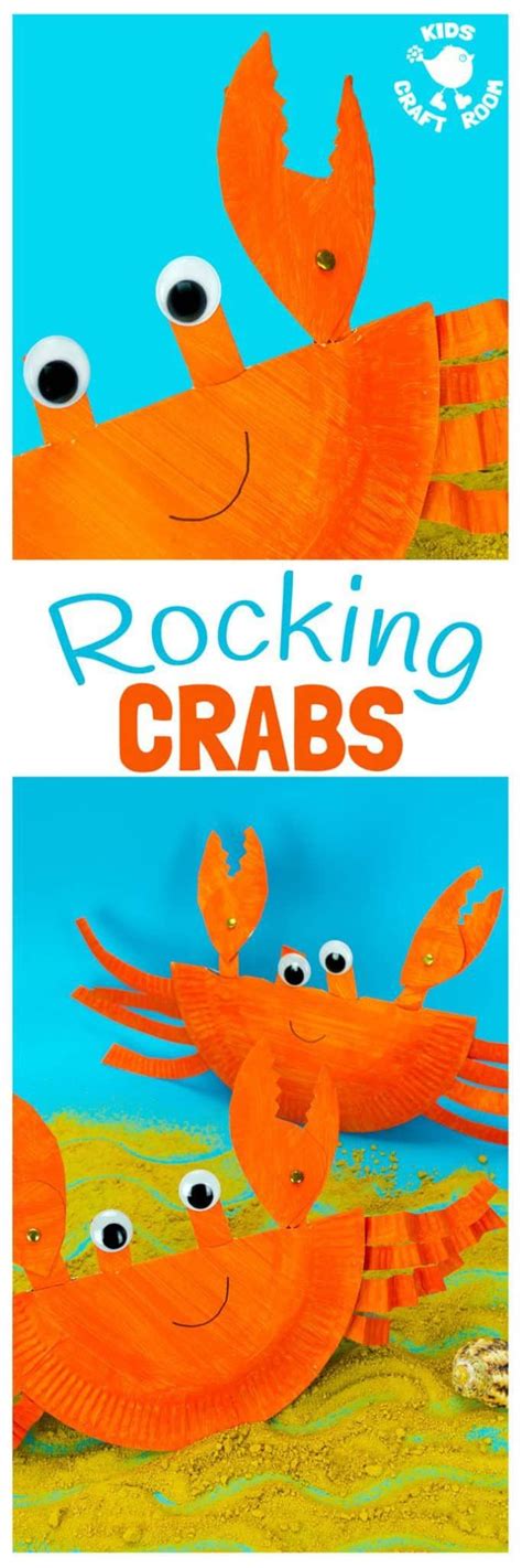 Rocking Paper Plate Crabs Fun Summer Crafts Summer Crafts Summer