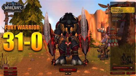 Fury Warrior At Twin Peaks Battleground Bfa Pvp Wow K Uhd