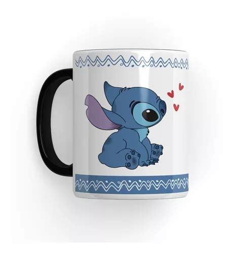 Caneca Personalizada Lilo Stitch Ohana Means Preto Chaveiro Venda Em