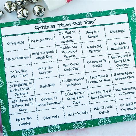 Christmas Name That Tune Printable