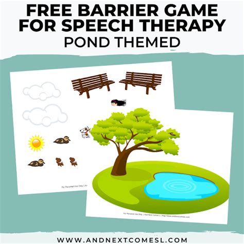 Free Printable Pond Barrier Game For Speech Therapy And Next Comes L Hyperlexia Resources