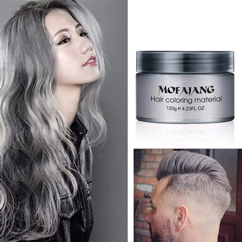 Salon Hair Styling Pomade Silver Ash Grandma Grey Hair Color Waxes