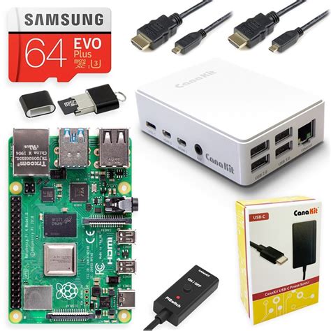 Canakit Raspberry Pi 4 Starter Max Kit Aluminum Pearl White