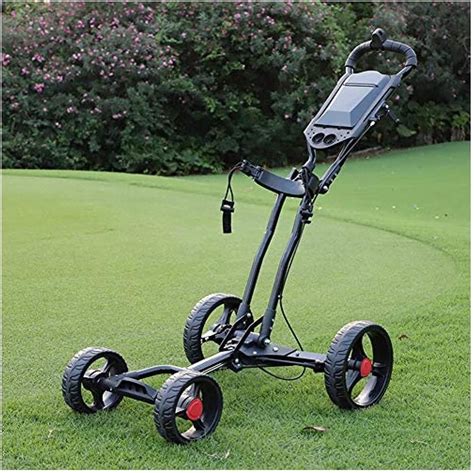 Buy Golf Push Cart Golf Trolleys 4 Wheel Folding Push Pull Golf Cart