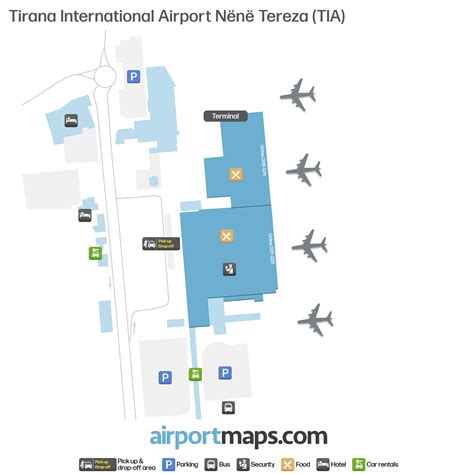 Map of Nënë Tereza International Airport Tirana (TIA) – Terminal Map