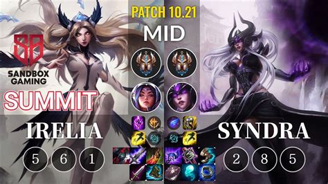 SB Summit Irelia Vs Syndra Mid KR Patch 10 21 YouTube