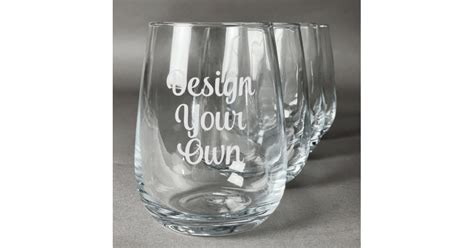 Custom Stemless Wine Glasses Laser Engraved Set Of 4 Design And Preview Online Youcustomizeit