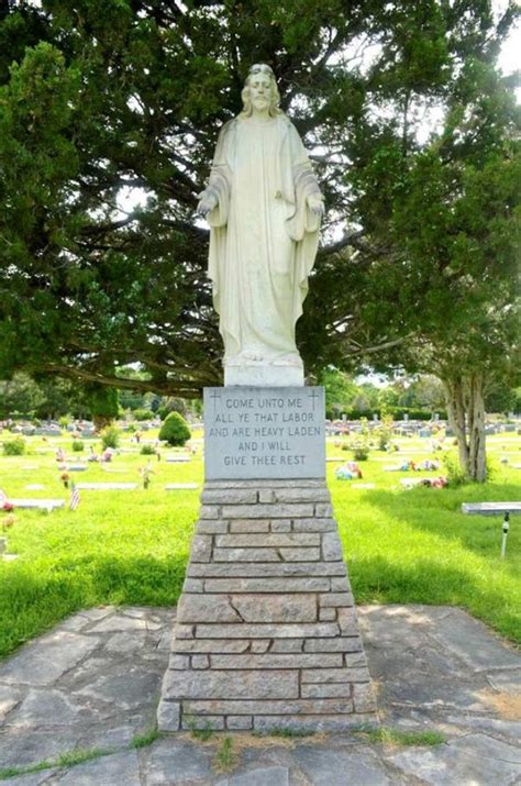 Statue Of Christ At The Roselawn Cemetery In Pueblo Colorado