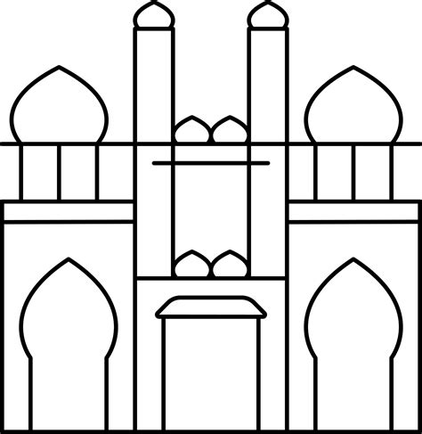 Isolated Red Fort Icon In Black Outline. 24156498 Vector Art at Vecteezy