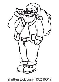 Santa Claus Carrying Sack Vector Stock Vector Royalty Free