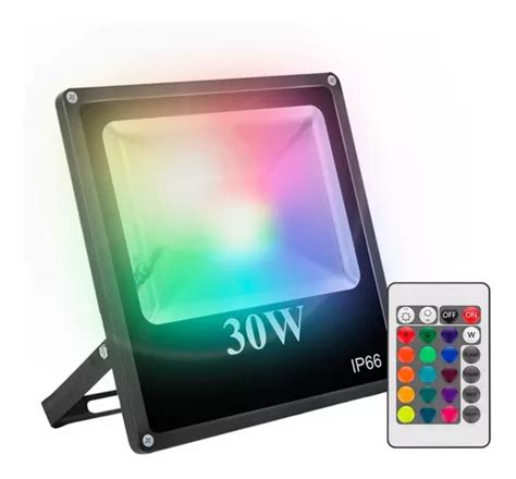 Reflector Led 30w Rgb Exterior Alta Potencia Control Ip66