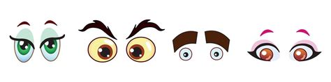 Funny cartoon eyes set 4990370 Vector Art at Vecteezy