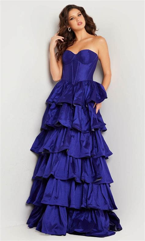 Jovani 36619 Strapless Ruffled Prom Dress Couture Candy