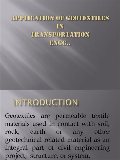 Application of Geotextiles in | PDF | Road Surface | Geotechnical ...