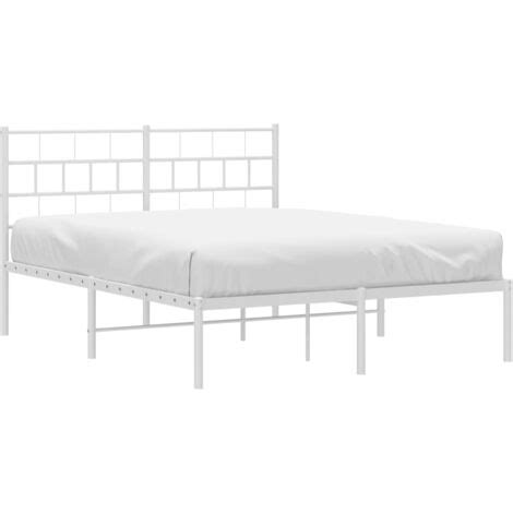 Metal Bed Frame Without Mattress With Headboard White X Cm Vidaxl