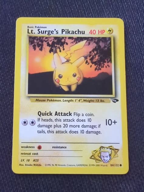 Pokémon TCG Lt Surge s Pikachu Gym Challenge 84 Regular Unlimited