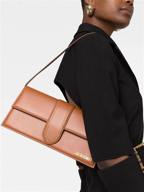 Jacquemus Le Bambino Long Black Leather Top Handle Bag Harvey Nichols