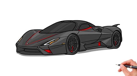 How To Draw A SSC TUATARA Drawing Ssc Tuatara 2015 Sports Car Step By