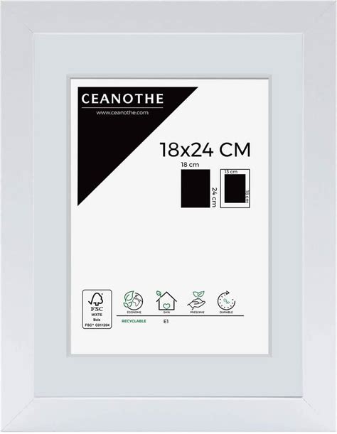 Ceanothe Cadre Photo Blanc X Cm Cadre En Bois Avec Passe Partout