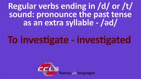 Past Tense Pronunciation Of Regular Verbs In English Youtube