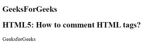 How To Write Comments In Html Geeksforgeeks