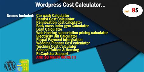 Cost Calculator Wordpress Calculator By Saminc Codester