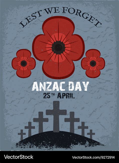 Anzac Day Greeting Card Royalty Free Vector Image