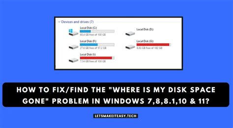 How To Fix Find The Where Is My Disk Space Gone Problem In Windows 7