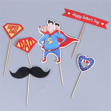 Jual CAKE TOPPER PAPER HAPPY FATHERS DAY SUPERDAD I LOVE YOU DAD HAPPY