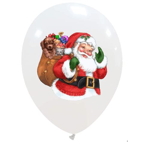 Cattex Rundballon 12 Weiß Santa Claus 10 Stück Airfx Balloons