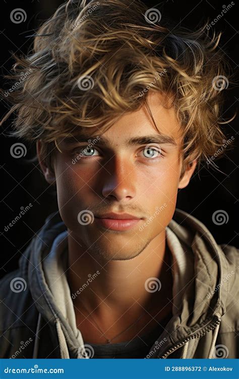 Dynamic Pose Of A 25 Year Old Man With Blond Hair Ai Generated Stock