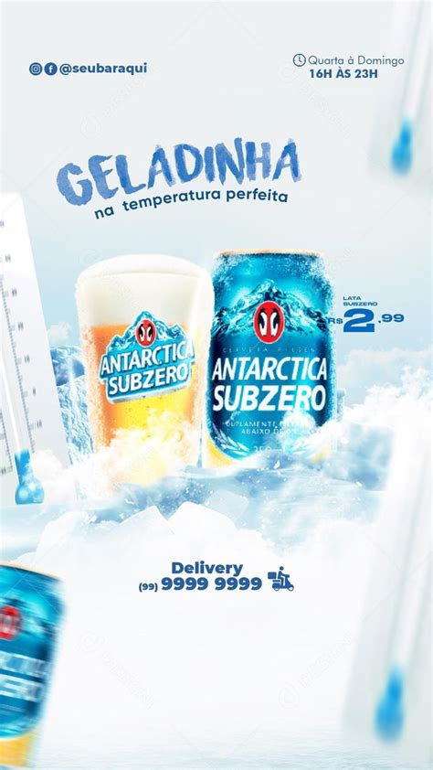 Geladinha Na Temperatura Perfeita Antártica Subzero Social Media Psd