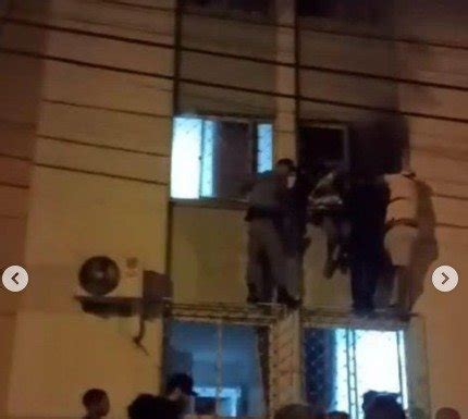 V Deo Homem Resgatado Pela Janela De Apartamento Em Chamas Metr Poles