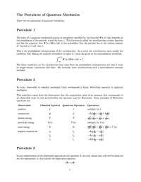 The Postulates of Quantum Mechanics - Lecture Notes - Docsity