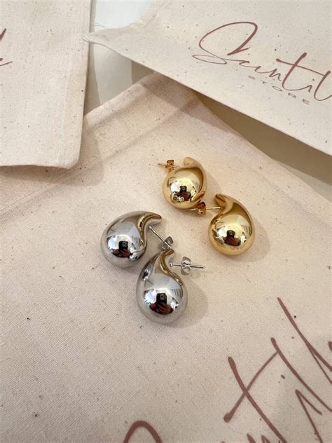 Orecchini Piccoli Forma Di Goccia Argento Scintille Store