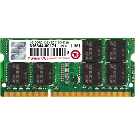 Transcend 4GB DDR3 1333 ECC SO DIMM CL9 2Rx8 IND TS512MSK72V3N I